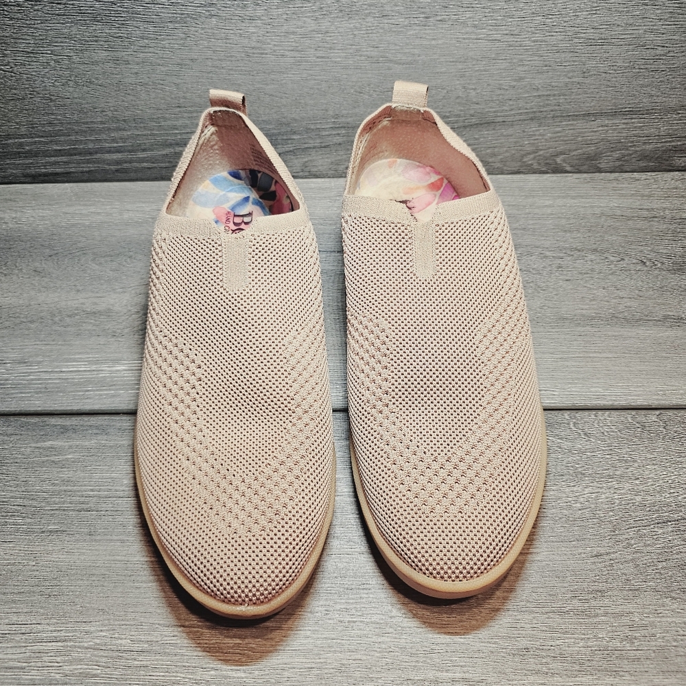 BORN Antero Shoes Pink Tan Knit Comfort Slip On Loafers Women's 11